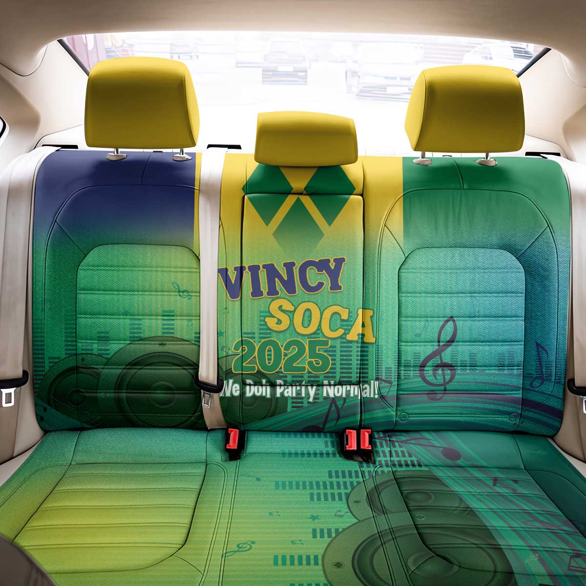 Vincy Mas 2025 Back Car Seat Cover Vincy Soca We Doh Party Normal - Wonder Print Shop