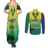 Vincy Mas 2025 Couples Matching Summer Maxi Dress and Long Sleeve Button Shirt Vincy Soca We Doh Party Normal - Wonder Print Shop