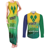 Vincy Mas 2025 Couples Matching Tank Maxi Dress and Long Sleeve Button Shirt Vincy Soca We Doh Party Normal - Wonder Print Shop