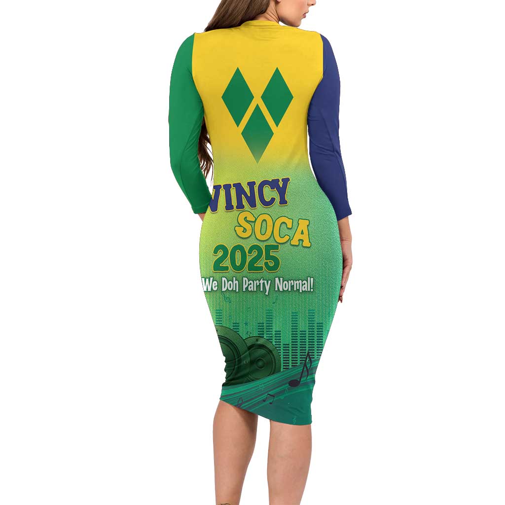 Vincy Mas 2025 Family Matching Long Sleeve Bodycon Dress and Hawaiian Shirt Vincy Soca We Doh Party Normal - Wonder Print Shop