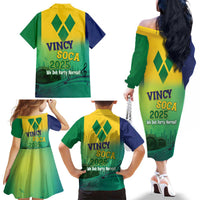 Vincy Mas 2025 Family Matching Off The Shoulder Long Sleeve Dress and Hawaiian Shirt Vincy Soca We Doh Party Normal - Wonder Print Shop
