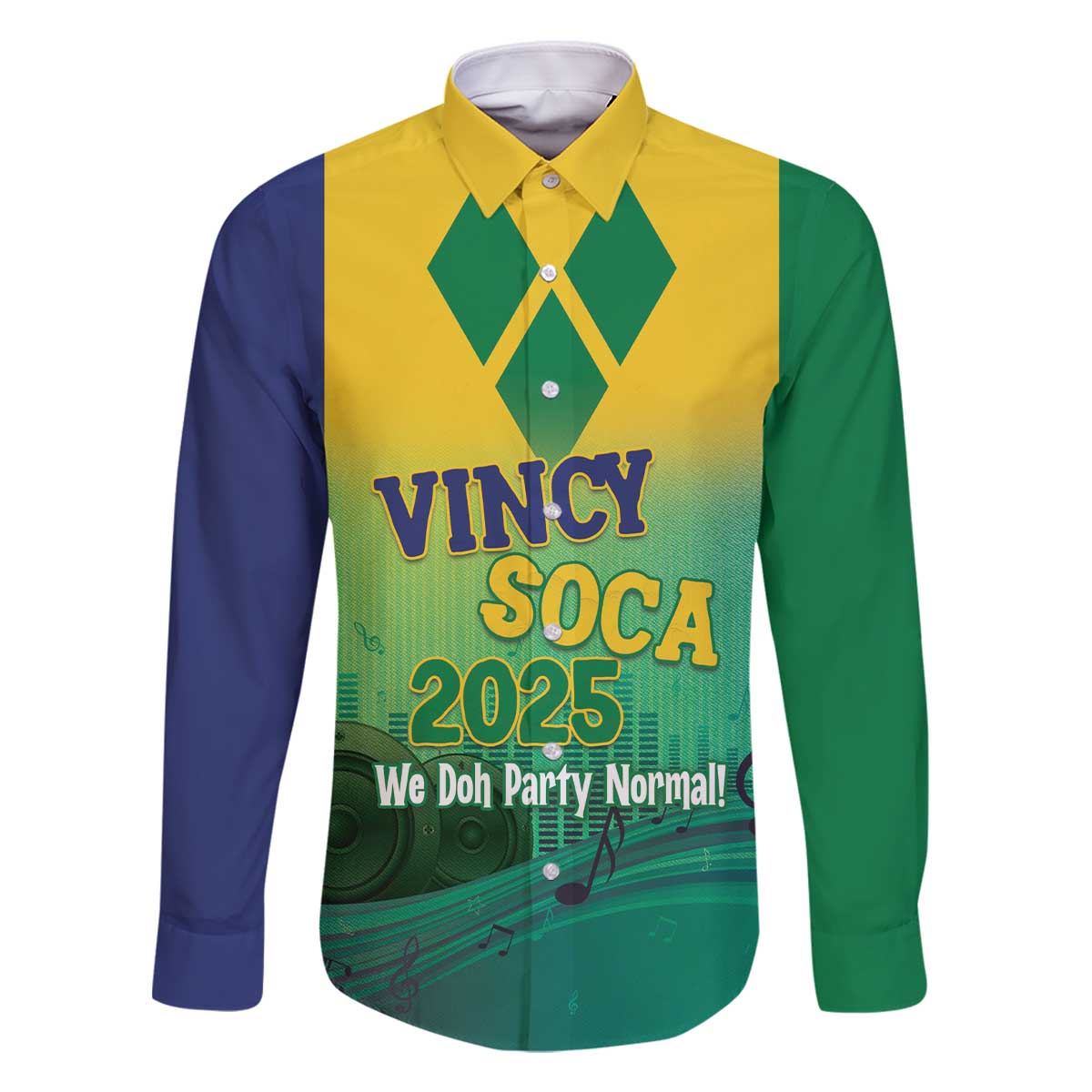 Vincy Mas 2025 Family Matching Off The Shoulder Long Sleeve Dress and Hawaiian Shirt Vincy Soca We Doh Party Normal - Wonder Print Shop