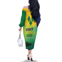 Vincy Mas 2025 Family Matching Off The Shoulder Long Sleeve Dress and Hawaiian Shirt Vincy Soca We Doh Party Normal - Wonder Print Shop