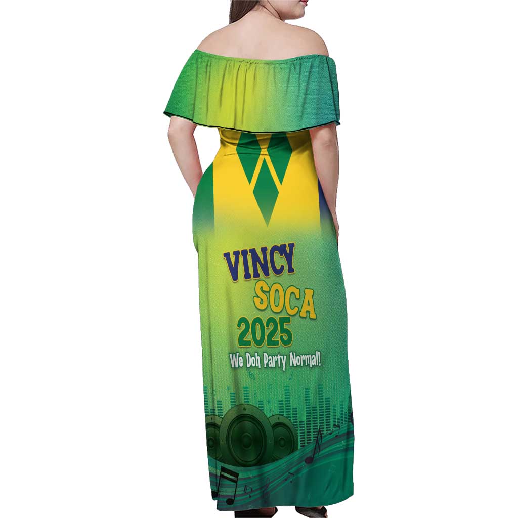 Vincy Mas 2025 Family Matching Off Shoulder Maxi Dress and Hawaiian Shirt Vincy Soca We Doh Party Normal - Wonder Print Shop