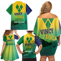 Vincy Mas 2025 Family Matching Off Shoulder Short Dress and Hawaiian Shirt Vincy Soca We Doh Party Normal - Wonder Print Shop