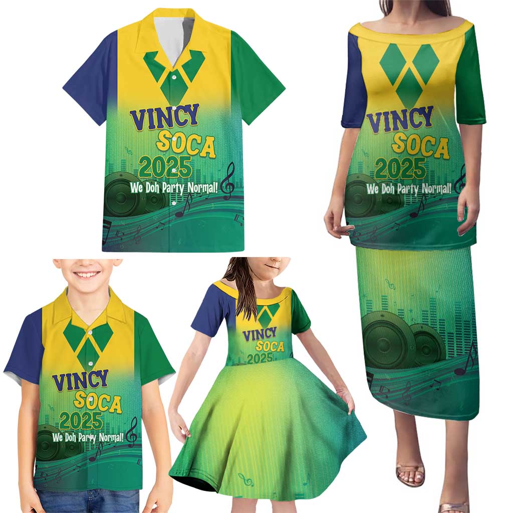 Vincy Mas 2025 Family Matching Puletasi and Hawaiian Shirt Vincy Soca We Doh Party Normal - Wonder Print Shop