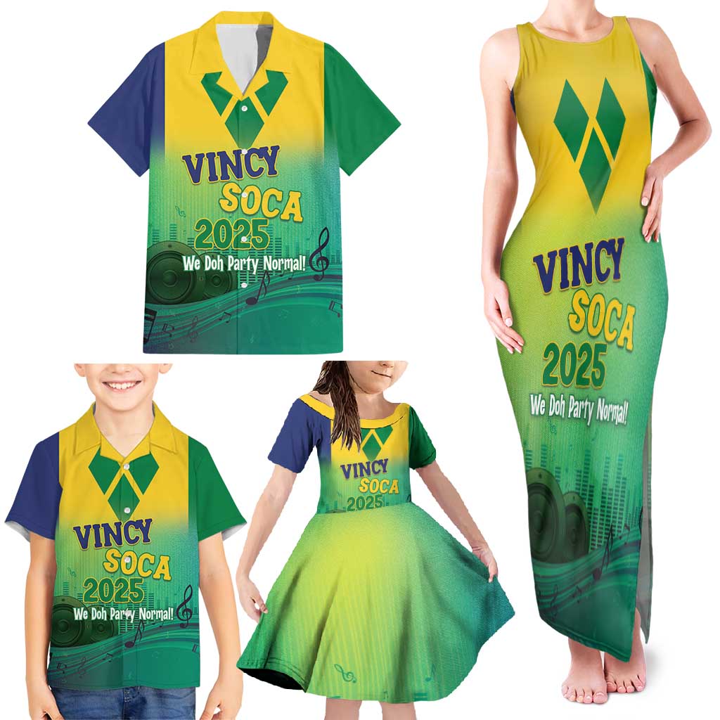 Vincy Mas 2025 Family Matching Tank Maxi Dress and Hawaiian Shirt Vincy Soca We Doh Party Normal - Wonder Print Shop