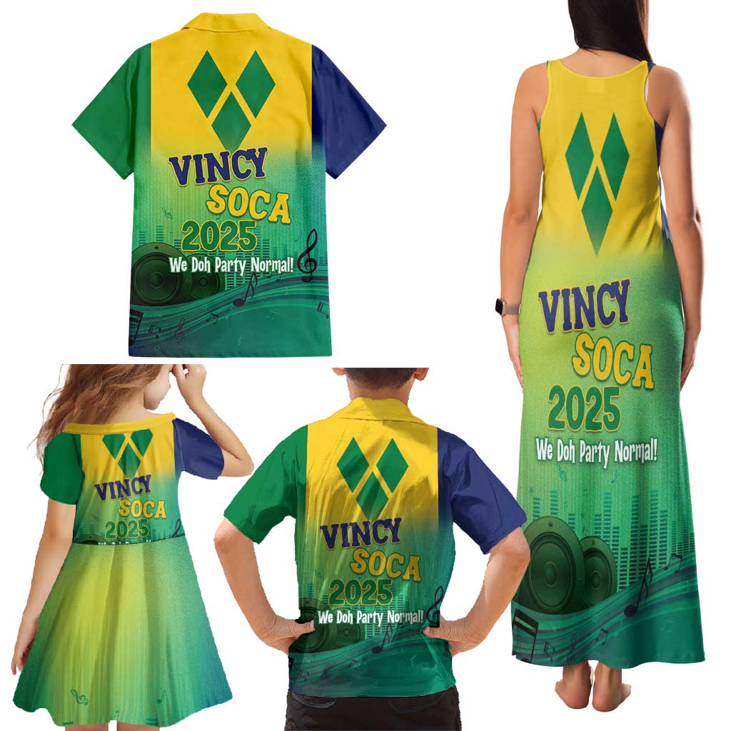 Vincy Mas 2025 Family Matching Tank Maxi Dress and Hawaiian Shirt Vincy Soca We Doh Party Normal - Wonder Print Shop