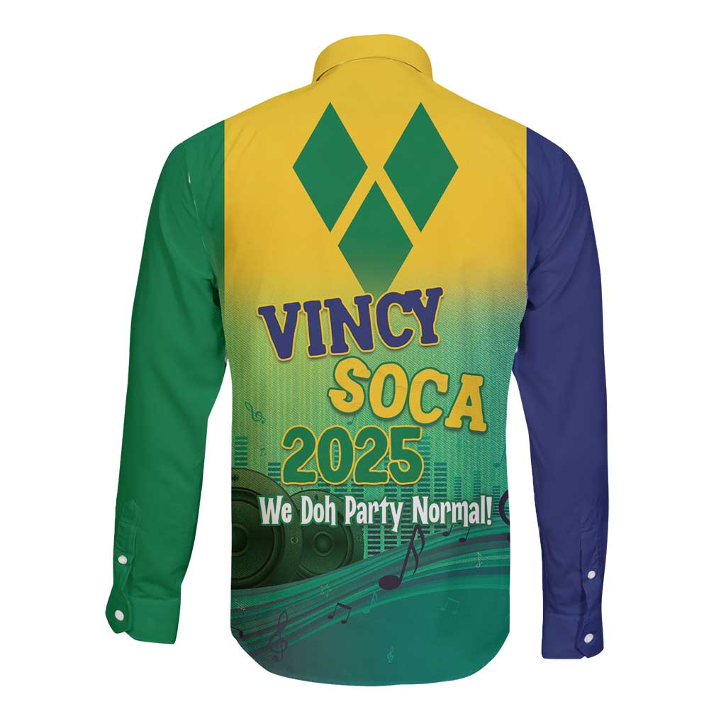 Vincy Mas 2025 Long Sleeve Button Shirt Vincy Soca We Doh Party Normal - Wonder Print Shop