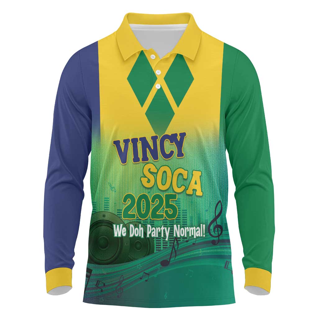 Vincy Mas 2025 Long Sleeve Polo Shirt Vincy Soca We Doh Party Normal - Wonder Print Shop