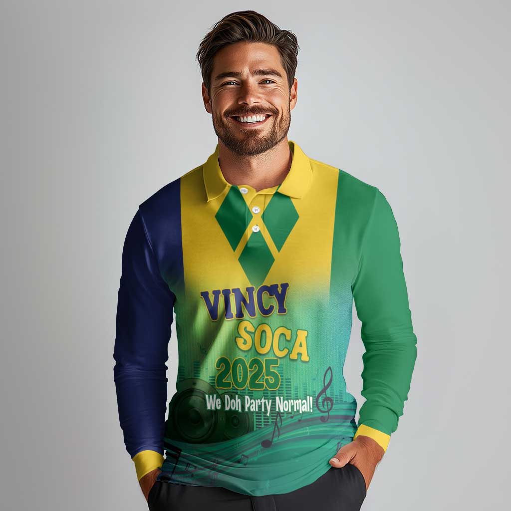 Vincy Mas 2025 Long Sleeve Polo Shirt Vincy Soca We Doh Party Normal - Wonder Print Shop