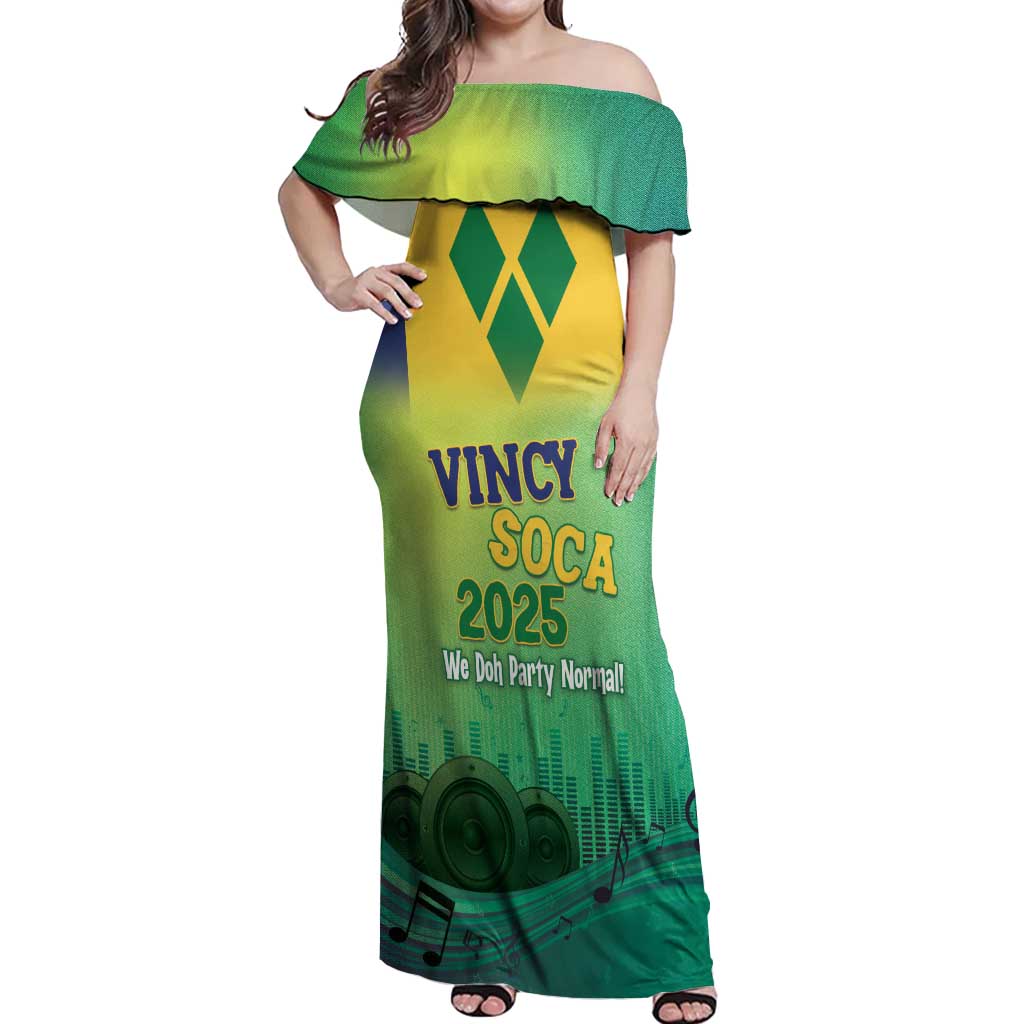 Vincy Mas 2025 Off Shoulder Maxi Dress Vincy Soca We Doh Party Normal - Wonder Print Shop