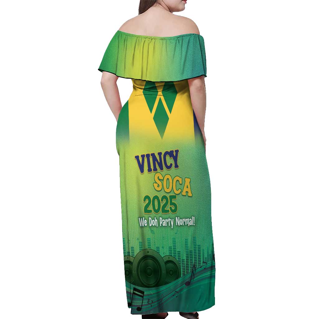 Vincy Mas 2025 Off Shoulder Maxi Dress Vincy Soca We Doh Party Normal - Wonder Print Shop