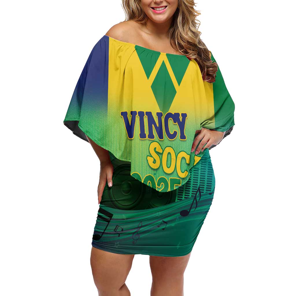 Vincy Mas 2025 Off Shoulder Short Dress Vincy Soca We Doh Party Normal - Wonder Print Shop