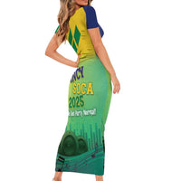 Vincy Mas 2025 Short Sleeve Bodycon Dress Vincy Soca We Doh Party Normal - Wonder Print Shop