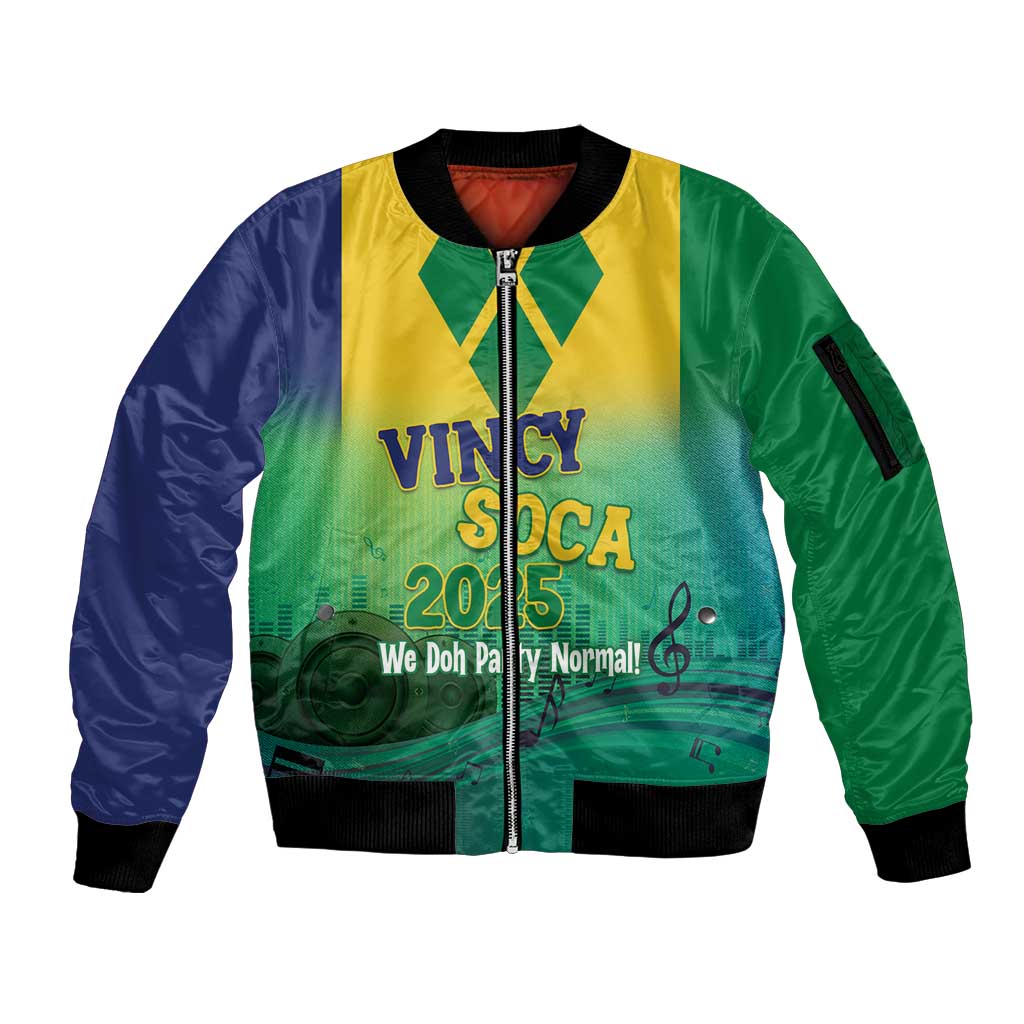 Vincy Mas 2025 Sleeve Zip Bomber Jacket Vincy Soca We Doh Party Normal - Wonder Print Shop