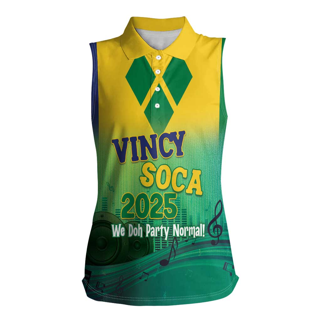Vincy Mas 2025 Women Sleeveless Polo Shirt Vincy Soca We Doh Party Normal - Wonder Print Shop