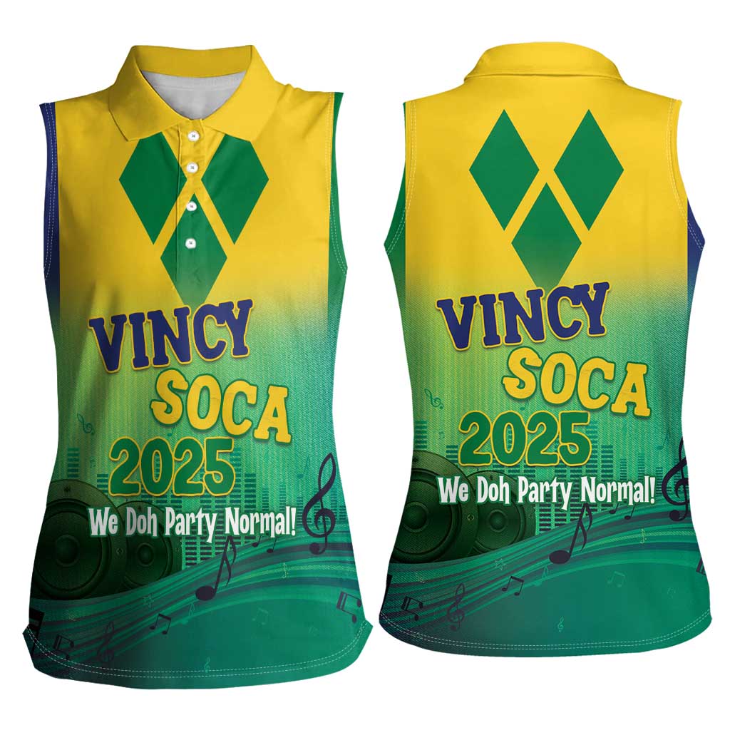 Vincy Mas 2025 Women Sleeveless Polo Shirt Vincy Soca We Doh Party Normal - Wonder Print Shop