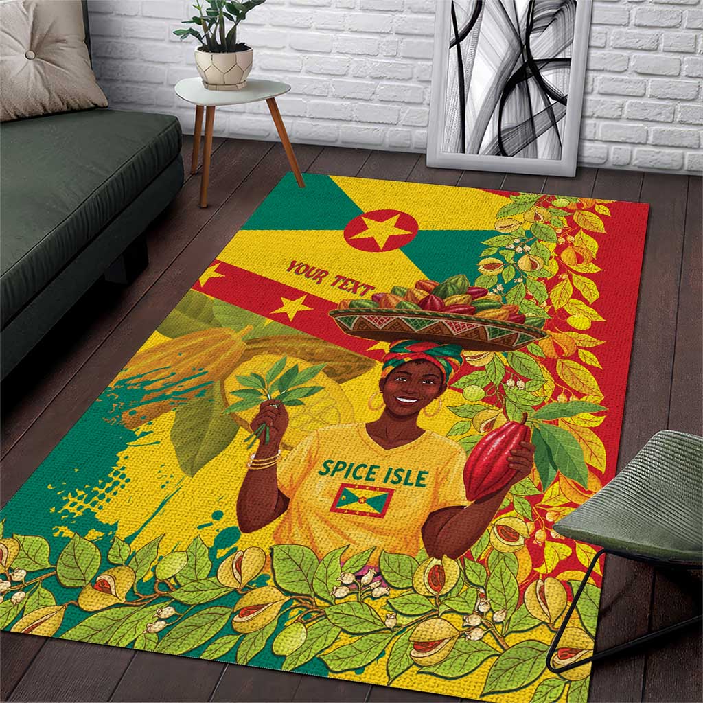 Personalized Grenada Spicemas 2025 Area Rug Spice Isle Nutmeg Cocoa Pod - Wonder Print Shop