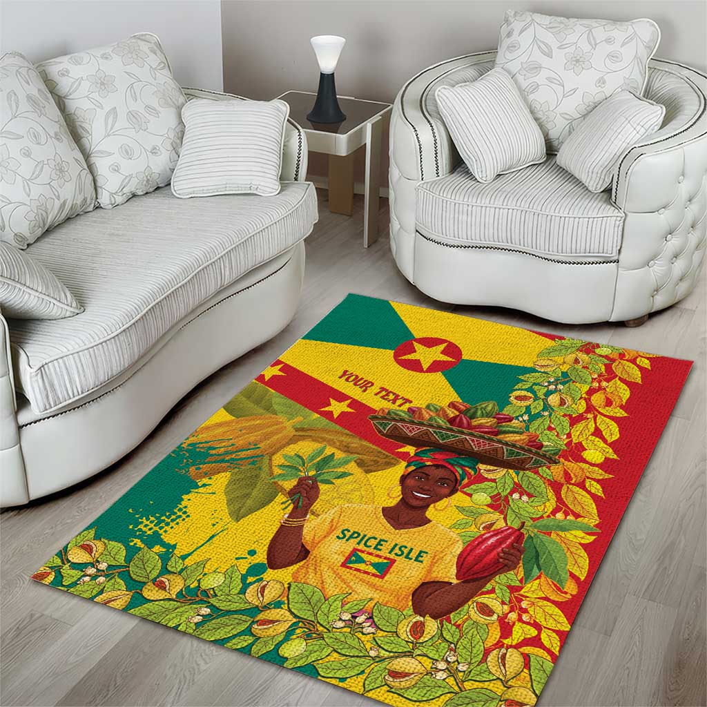 Personalized Grenada Spicemas 2025 Area Rug Spice Isle Nutmeg Cocoa Pod - Wonder Print Shop