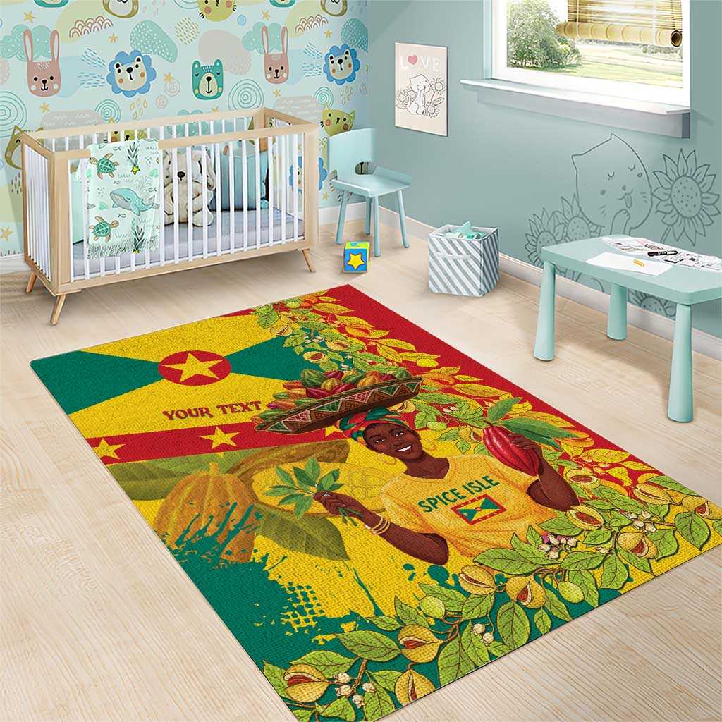 Personalized Grenada Spicemas 2025 Area Rug Spice Isle Nutmeg Cocoa Pod - Wonder Print Shop