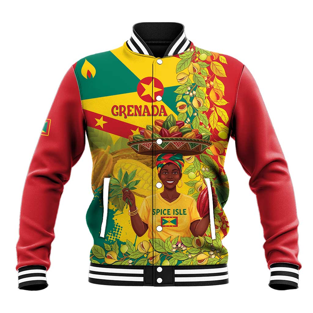 Personalized Grenada Spicemas 2025 Baseball Jacket Spice Isle Nutmeg Cocoa Pod - Wonder Print Shop