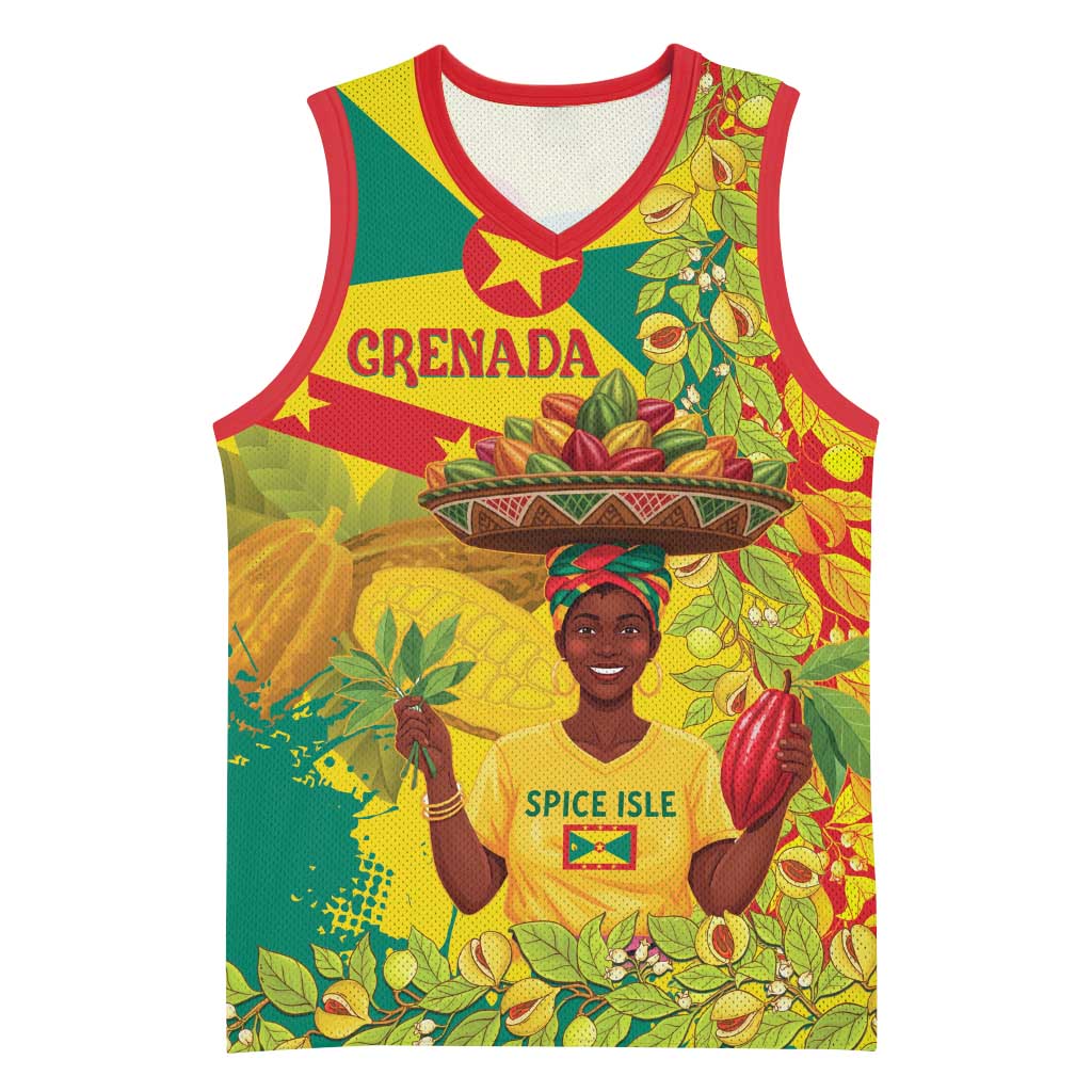 Personalized Grenada Spicemas 2025 Basketball Jersey Spice Isle Nutmeg Cocoa Pod - Wonder Print Shop