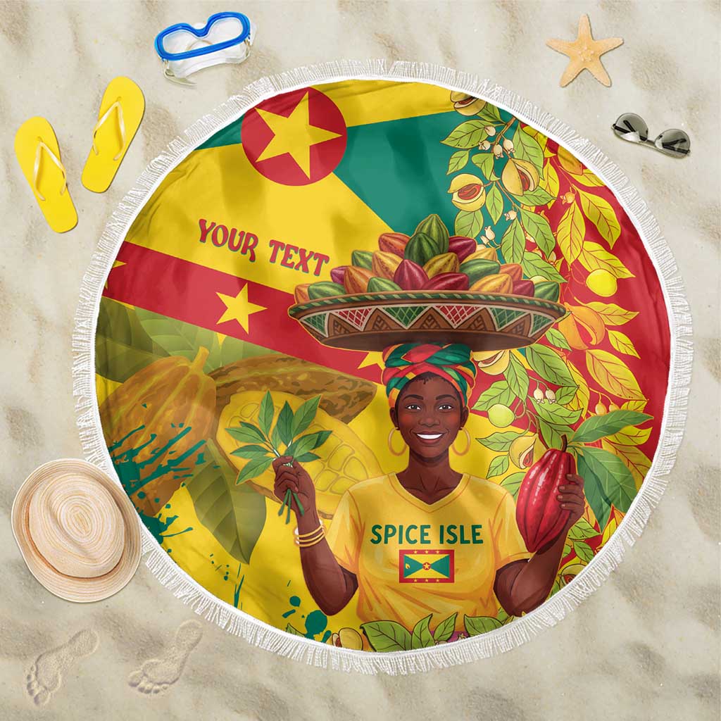 Personalized Grenada Spicemas 2025 Beach Blanket Spice Isle Nutmeg Cocoa Pod - Wonder Print Shop