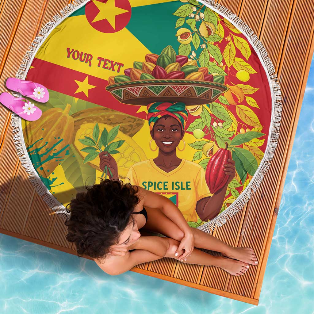 Personalized Grenada Spicemas 2025 Beach Blanket Spice Isle Nutmeg Cocoa Pod - Wonder Print Shop