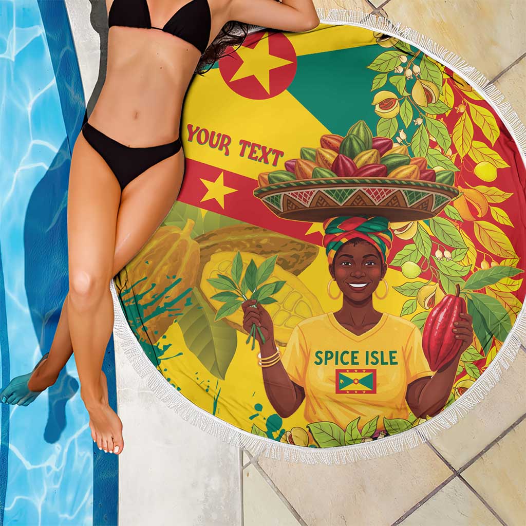 Personalized Grenada Spicemas 2025 Beach Blanket Spice Isle Nutmeg Cocoa Pod - Wonder Print Shop