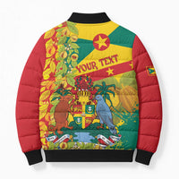 Personalized Grenada Spicemas 2025 Bomber Puffer Jacket Spice Isle Nutmeg Cocoa Pod - Wonder Print Shop