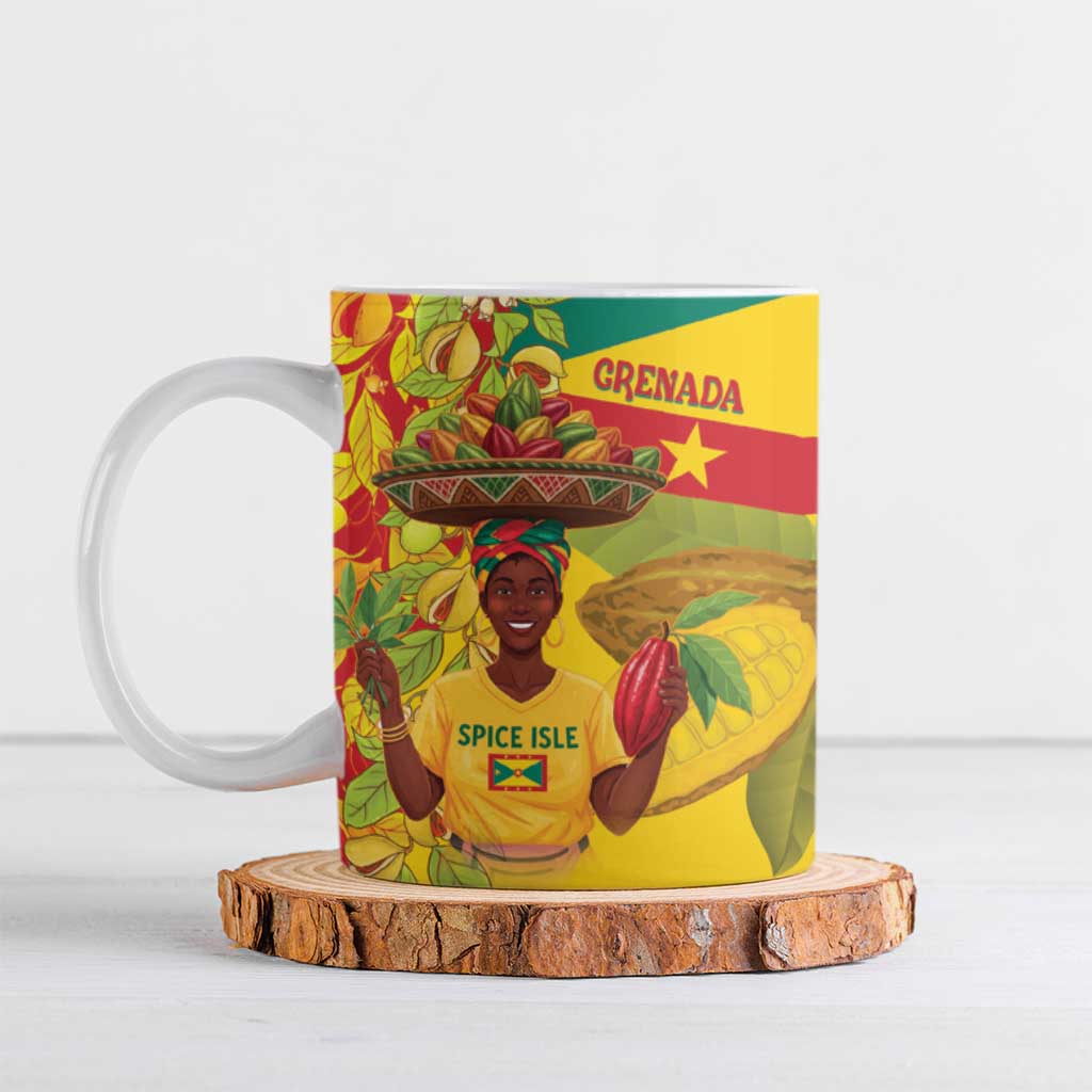Personalized Grenada Spicemas 2025 Ceramic Mug Spice Isle Nutmeg Cocoa Pod - Wonder Print Shop