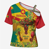 Personalized Grenada Spicemas 2025 Cross Shoulder Shirt Spice Isle Nutmeg Cocoa Pod - Wonder Print Shop