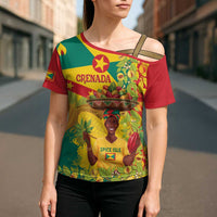 Personalized Grenada Spicemas 2025 Cross Shoulder Shirt Spice Isle Nutmeg Cocoa Pod - Wonder Print Shop