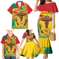 Personalized Grenada Spicemas 2025 Family Matching Mermaid Dress and Hawaiian Shirt Spice Isle Nutmeg Cocoa Pod - Wonder Print Shop