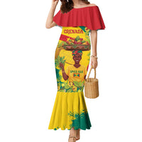 Personalized Grenada Spicemas 2025 Family Matching Mermaid Dress and Hawaiian Shirt Spice Isle Nutmeg Cocoa Pod - Wonder Print Shop