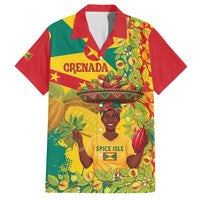 Personalized Grenada Spicemas 2025 Family Matching Off Shoulder Short Dress and Hawaiian Shirt Spice Isle Nutmeg Cocoa Pod - Wonder Print Shop