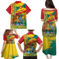 Personalized Grenada Spicemas 2025 Family Matching Puletasi and Hawaiian Shirt Spice Isle Nutmeg Cocoa Pod - Wonder Print Shop