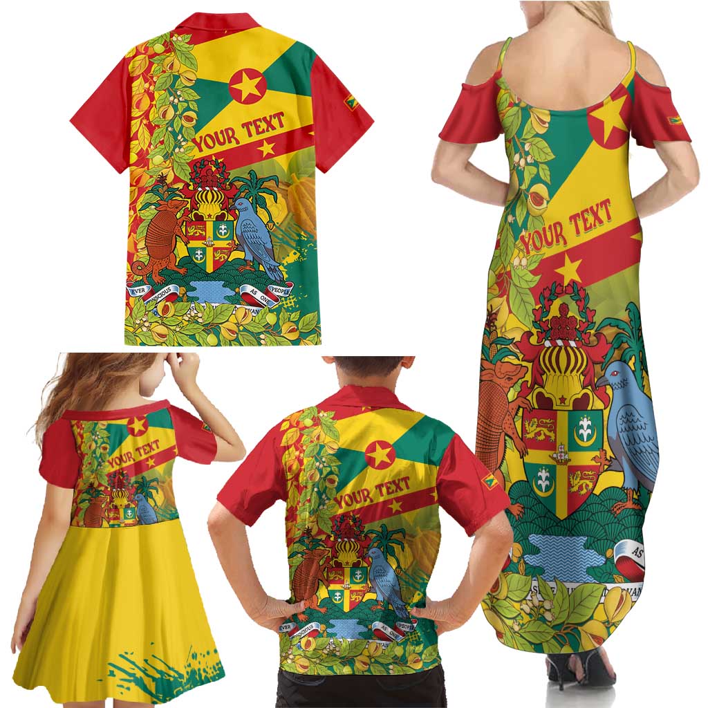 Personalized Grenada Spicemas 2025 Family Matching Summer Maxi Dress and Hawaiian Shirt Spice Isle Nutmeg Cocoa Pod - Wonder Print Shop