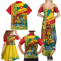 Personalized Grenada Spicemas 2025 Family Matching Summer Maxi Dress and Hawaiian Shirt Spice Isle Nutmeg Cocoa Pod - Wonder Print Shop
