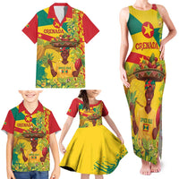 Personalized Grenada Spicemas 2025 Family Matching Tank Maxi Dress and Hawaiian Shirt Spice Isle Nutmeg Cocoa Pod - Wonder Print Shop