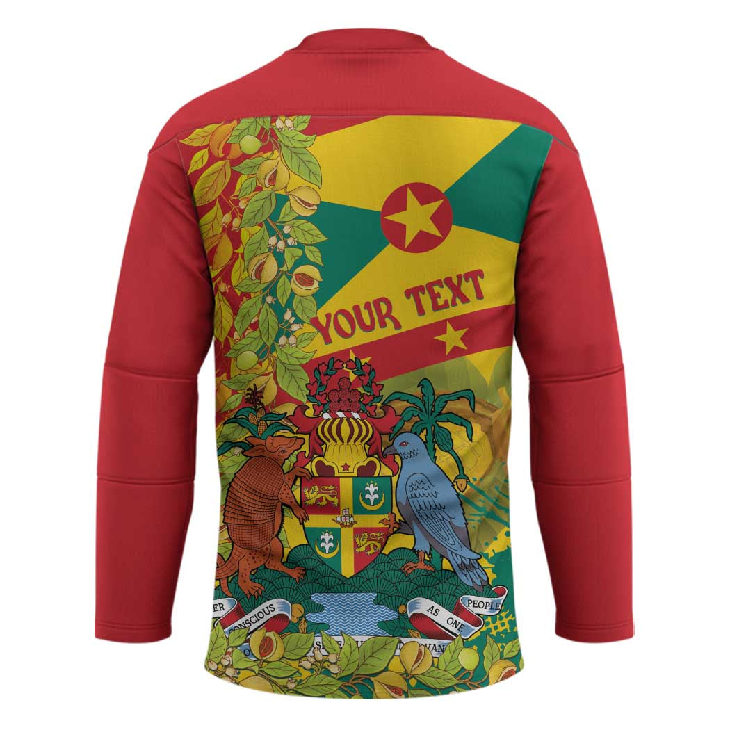Personalized Grenada Spicemas 2025 Hockey Jersey Spice Isle Nutmeg Cocoa Pod - Wonder Print Shop