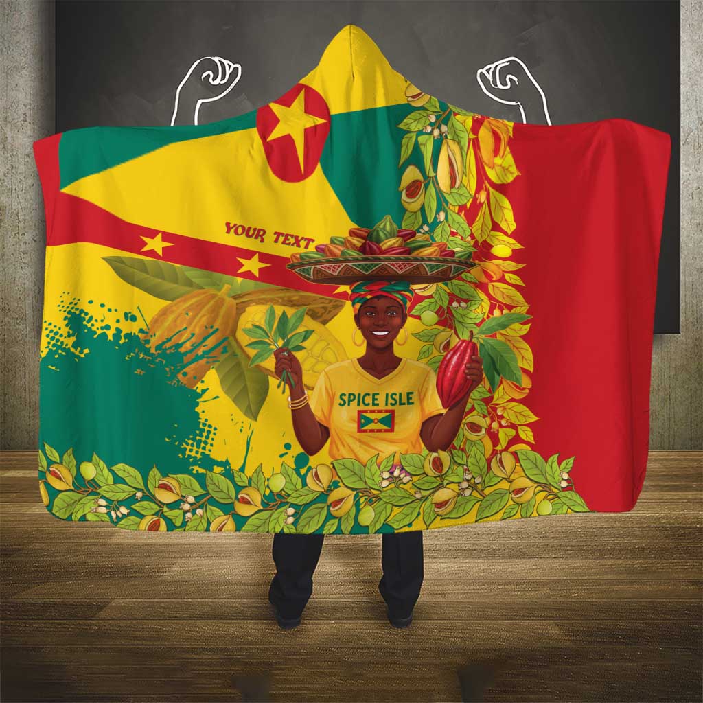 Personalized Grenada Spicemas 2025 Hooded Blanket Spice Isle Nutmeg Cocoa Pod - Wonder Print Shop