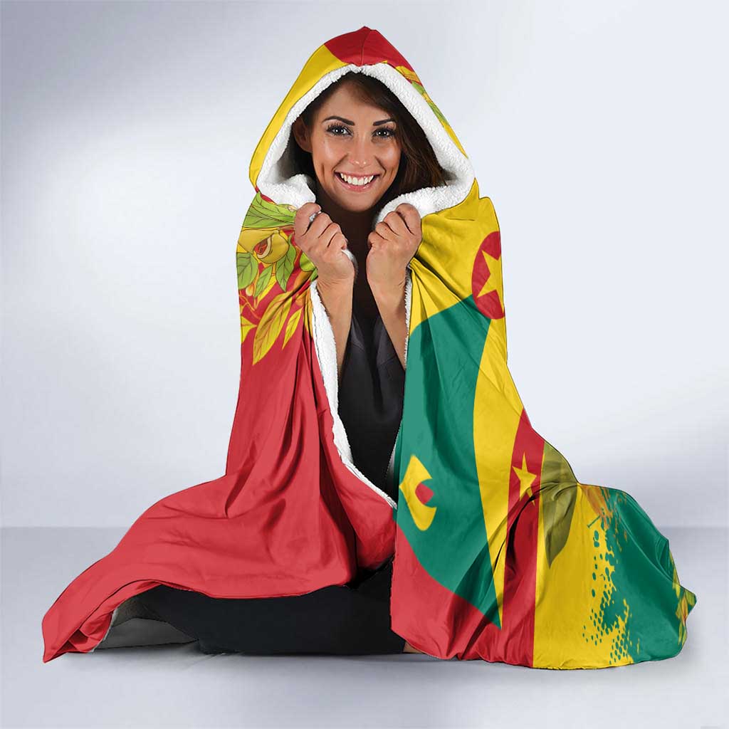 Personalized Grenada Spicemas 2025 Hooded Blanket Spice Isle Nutmeg Cocoa Pod - Wonder Print Shop