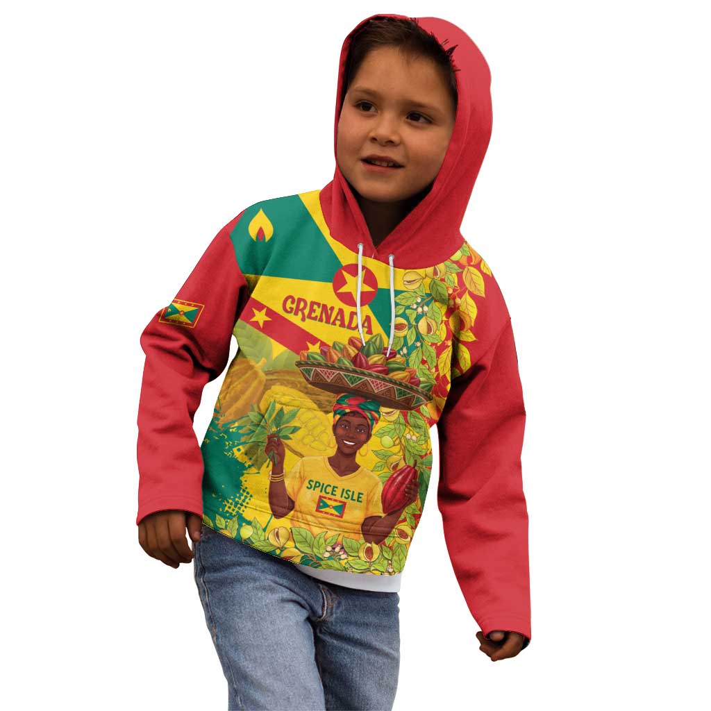 Personalized Grenada Spicemas 2025 Kid Hoodie Spice Isle Nutmeg Cocoa Pod - Wonder Print Shop