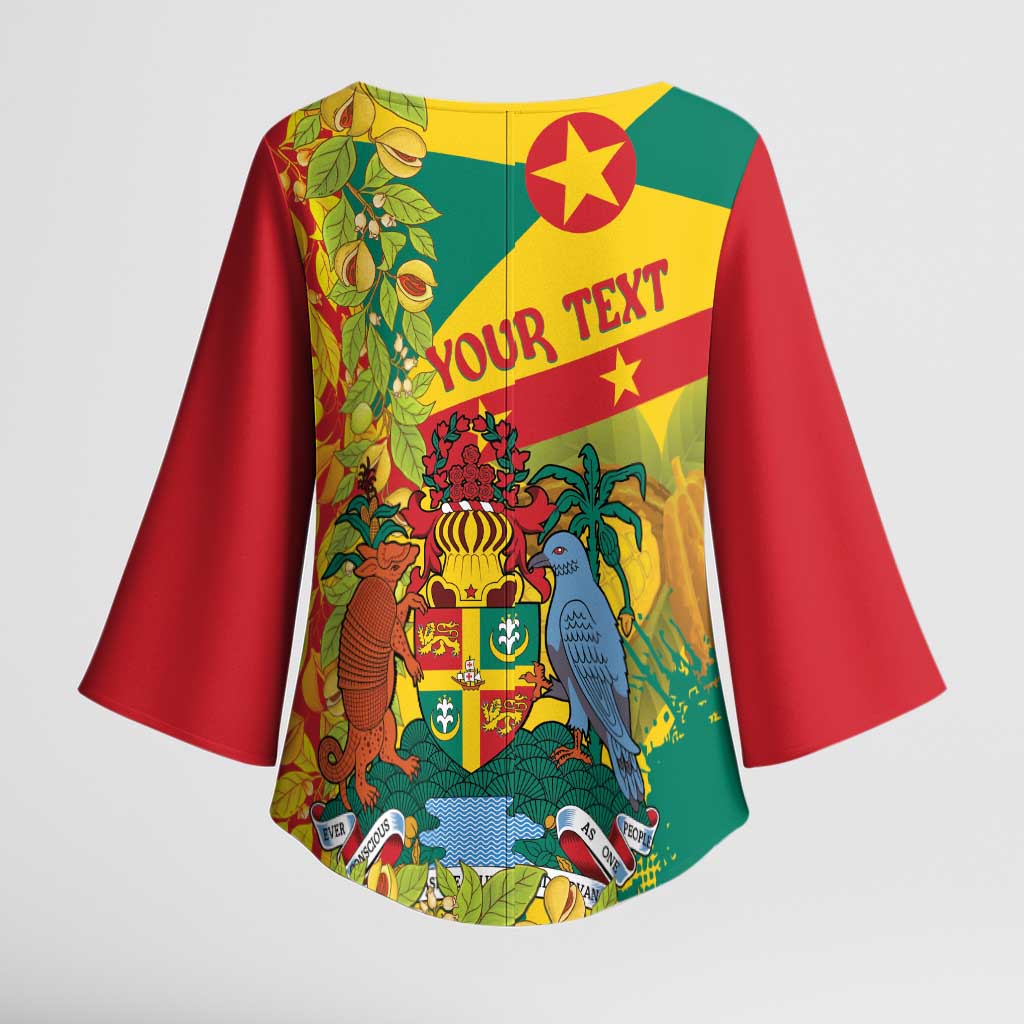 Personalized Grenada Spicemas 2025 Kimono Sleeve Blouse Spice Isle Nutmeg Cocoa Pod - Wonder Print Shop