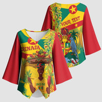 Personalized Grenada Spicemas 2025 Kimono Sleeve Blouse Spice Isle Nutmeg Cocoa Pod - Wonder Print Shop