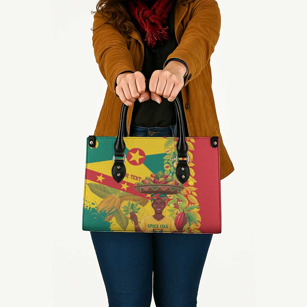 Personalized Grenada Spicemas 2025 Leather Bag Spice Isle Nutmeg Cocoa Pod - Wonder Print Shop