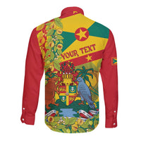 Personalized Grenada Spicemas 2025 Long Sleeve Button Shirt Spice Isle Nutmeg Cocoa Pod - Wonder Print Shop