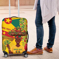 Personalized Grenada Spicemas 2025 Luggage Cover Spice Isle Nutmeg Cocoa Pod - Wonder Print Shop